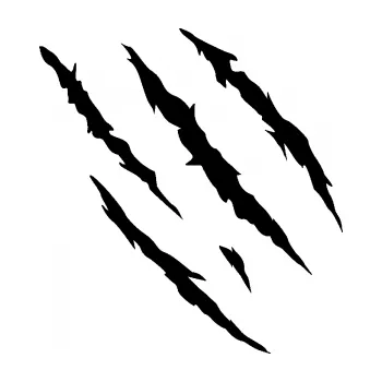 Samolepicí dekorace na vozidlo Drápanec 004 pravá (01 - černá) SAMOLEPKA NA AUTO, NÁLEPKA, FÓLIE, POLEP, TUNING, VLASTNÍ TEXT, TISK, AUTOSAMOLEPKY.cz, POLEPY, OBRÁZEK, LOGO, 3D STICKERS