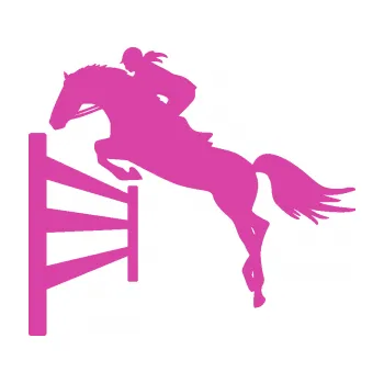 Samolepící dekorace Kůň 080 levá skok přes překážku (16 - růžová) SAMOLEPKA NA AUTO, NÁLEPKA, FÓLIE, POLEP, TUNING, VLASTNÍ TEXT, TISK, AUTOSAMOLEPKY.cz, POLEPY, OBRÁZEK, LOGO, 3D STICKERS