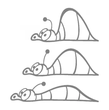 Samolepící dekorace SAMOLEPKA Housenka 001 levá v pohybu (17 - šedá) NA AUTO, NÁLEPKA, FÓLIE, POLEP, TUNING, VLASTNÍ TEXT, TISK, AUTOSAMOLEPKY.cz, POLEPY, OBRÁZEK, LOGO, SAMOLEPKY