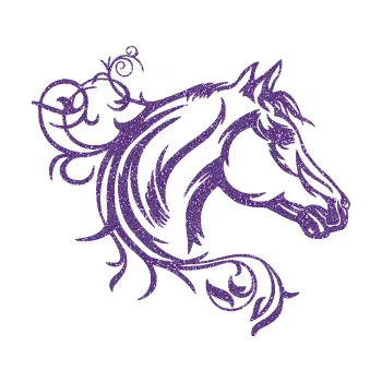 Samolepící dekorace SAMOLEPKA Kůň 061 pravá hlava s květinou (87 - Ultra Metalic fialová) NA AUTO, NÁLEPKA, FÓLIE, POLEP, TUNING, VLASTNÍ TEXT, TISK, AUTOSAMOLEPKY.cz, POLEPY, OBRÁZEK, LOGO, SAMOLEPKY