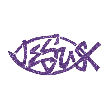 samolepka Jesus rybička 001 křesťanský symbol (87 - Ultra Metalic fialová) SAMOLEPKA NA AUTO, NÁLEPKA, FÓLIE, POLEP, TUNING, VLASTNÍ TEXT, TISK, AUTOSAMOLEPKY.cz, POLEPY, OBRÁZEK, LOGO, 3D STICKERS