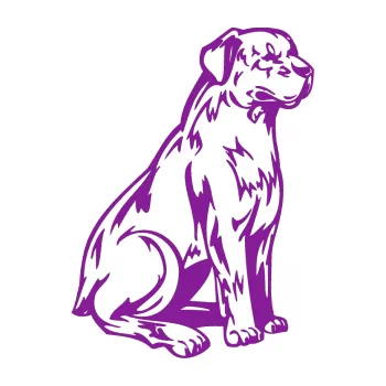 Polep vozidla SAMOLEPKA Pes 032 pravá (14 - fialová) NA AUTO, NÁLEPKA, FÓLIE, POLEP, TUNING, VLASTNÍ TEXT, TISK, AUTOSAMOLEPKY.cz, POLEPY, OBRÁZEK, LOGO, SAMOLEPKY