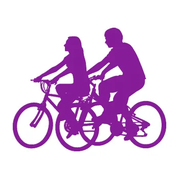 Polep vozidla SAMOLEPKA Cyklisté 001 levá pár (14 - fialová) NA AUTO, NÁLEPKA, FÓLIE, POLEP, TUNING, VLASTNÍ TEXT, TISK, AUTOSAMOLEPKY.cz, POLEPY, OBRÁZEK, LOGO, SAMOLEPKY