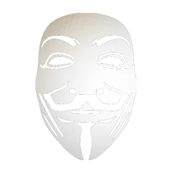 Samolepící dekorace Anonymous 001 maska (82 - odrazková reflexní bílá) SAMOLEPKA NA AUTO, NÁLEPKA, FÓLIE, POLEP, TUNING, VLASTNÍ TEXT, TISK, AUTOSAMOLEPKY.cz, POLEPY, OBRÁZEK, LOGO, 3D STICKERS