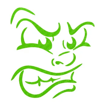 Samolepící dekorace SAMOLEPKA Obličej 001 pravá naštvaný (58 - 3D karbon zelený kawasaki) NA AUTO, NÁLEPKA, FÓLIE, POLEP, TUNING, VLASTNÍ TEXT, TISK, AUTOSAMOLEPKY.cz, POLEPY, OBRÁZEK, LOGO, SAMOLEPKY