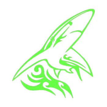 Samolepicí dekorace na vozidlo Animal flames 033 pravá žralok (71 - Fluorescentní zelená) SAMOLEPKA NA AUTO, NÁLEPKA, FÓLIE, POLEP, TUNING, VLASTNÍ TEXT, TISK, AUTOSAMOLEPKY.cz, POLEPY, OBRÁZEK, LOGO, 3D STICKERS