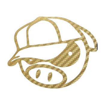 Samolepicí dekorace na vozidlo Rally pig 003 levá (59 - 3D karbon zlatý) SAMOLEPKA NA AUTO, NÁLEPKA, FÓLIE, POLEP, TUNING, VLASTNÍ TEXT, TISK, AUTOSAMOLEPKY.cz, POLEPY, OBRÁZEK, LOGO, 3D STICKERS