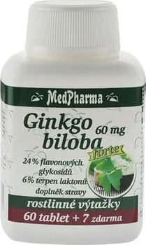 Přírodní produkt MedPharma Ginkgo biloba 60 mg Forte 67 tbl.