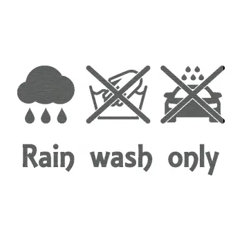 Polep vozidla SAMOLEPKA Rain wash only nápis (62 - škrábaný titan) NA AUTO, NÁLEPKA, FÓLIE, POLEP, TUNING, VLASTNÍ TEXT, TISK, AUTOSAMOLEPKY.cz, POLEPY, OBRÁZEK, LOGO, SAMOLEPKY