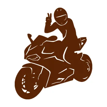 Samolepící dekorace SAMOLEPKA Motorkář 006 levá (15 - hnědá) NA AUTO, NÁLEPKA, FÓLIE, POLEP, TUNING, VLASTNÍ TEXT, TISK, AUTOSAMOLEPKY.cz, POLEPY, OBRÁZEK, LOGO, SAMOLEPKY