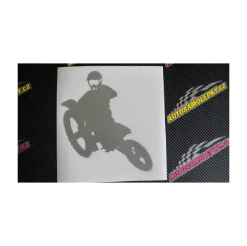Samolepící dekorace SAMOLEPKA Motorka 004 levá motokros (17 - šedá) NA AUTO, NÁLEPKA, FÓLIE, POLEP, TUNING, VLASTNÍ TEXT, TISK, AUTOSAMOLEPKY.cz, POLEPY, OBRÁZEK, LOGO, SAMOLEPKY