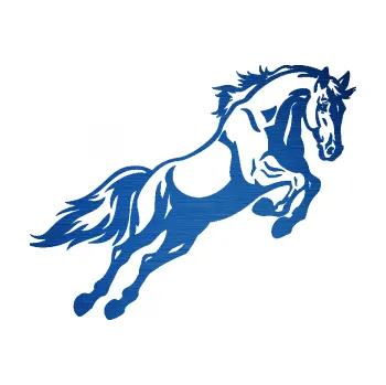Samolepící dekorace SAMOLEPKA Kůň 050 pravá ve skoku (65 - škrábaný kov modrý) NA AUTO, NÁLEPKA, FÓLIE, POLEP, TUNING, VLASTNÍ TEXT, TISK, AUTOSAMOLEPKY.cz, POLEPY, OBRÁZEK, LOGO, SAMOLEPKY
