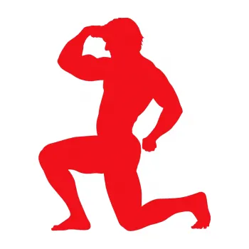 Polep vozidla Kulturista 007 levá (10 - červená) SAMOLEPKA NA AUTO, NÁLEPKA, FÓLIE, POLEP, TUNING, VLASTNÍ TEXT, TISK, AUTOSAMOLEPKY.cz, POLEPY, OBRÁZEK, LOGO, 3D STICKERS