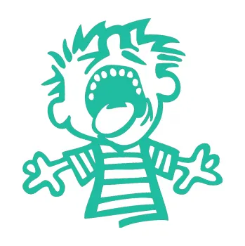 Samolepicí dekorace na vozidlo Boy křičí levá (25 - tyrkysová) SAMOLEPKA NA AUTO, NÁLEPKA, FÓLIE, POLEP, TUNING, VLASTNÍ TEXT, TISK, AUTOSAMOLEPKY.cz, POLEPY, OBRÁZEK, LOGO, 3D STICKERS