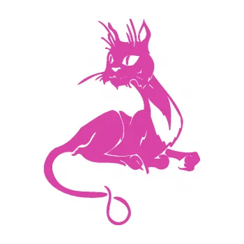 Samolepící dekorace Kočka 015 levá (16 - růžová) SAMOLEPKA NA AUTO, NÁLEPKA, FÓLIE, POLEP, TUNING, VLASTNÍ TEXT, TISK, AUTOSAMOLEPKY.cz, POLEPY, OBRÁZEK, LOGO, 3D STICKERS