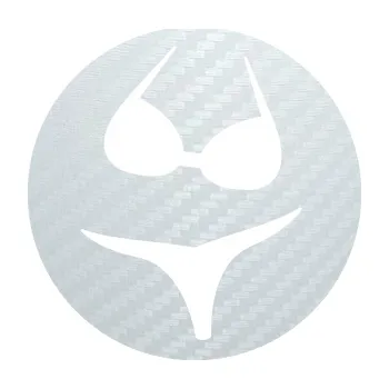 Samolepící dekorace SAMOLEPKA Bikiny smajlík levá (51 - 3D karbon bílý) NA AUTO, NÁLEPKA, FÓLIE, POLEP, TUNING, VLASTNÍ TEXT, TISK, AUTOSAMOLEPKY.cz, POLEPY, OBRÁZEK, LOGO, SAMOLEPKY