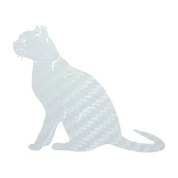 Samolepící dekorace SAMOLEPKA Kočka 021 levá (51 - 3D karbon bílý) NA AUTO, NÁLEPKA, FÓLIE, POLEP, TUNING, VLASTNÍ TEXT, TISK, AUTOSAMOLEPKY.cz, POLEPY, OBRÁZEK, LOGO, SAMOLEPKY