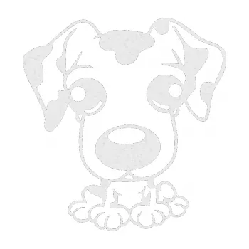 Polep vozidla SAMOLEPKA Pes 055 levá malý dalmatin (84 - Ultra Metalic bílá) NA AUTO, NÁLEPKA, FÓLIE, POLEP, TUNING, VLASTNÍ TEXT, TISK, AUTOSAMOLEPKY.cz, POLEPY, OBRÁZEK, LOGO, SAMOLEPKY