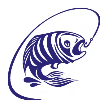 Polep vozidla SAMOLEPKA Ryba s návnadou 007 pravá (22 - střední modrá) NA AUTO, NÁLEPKA, FÓLIE, POLEP, TUNING, VLASTNÍ TEXT, TISK, AUTOSAMOLEPKY.cz, POLEPY, OBRÁZEK, LOGO, SAMOLEPKY