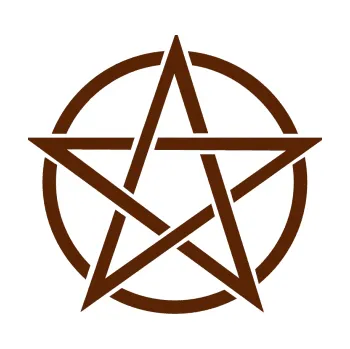 samolepka Pentagram (15 - hnědá) SAMOLEPKA NA AUTO, NÁLEPKA, FÓLIE, POLEP, TUNING, VLASTNÍ TEXT, TISK, AUTOSAMOLEPKY.cz, POLEPY, OBRÁZEK, LOGO, 3D STICKERS