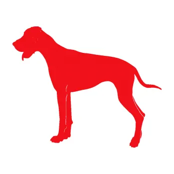 Polep vozidla SAMOLEPKA Pes 086 levá Doga (10 - červená) NA AUTO, NÁLEPKA, FÓLIE, POLEP, TUNING, VLASTNÍ TEXT, TISK, AUTOSAMOLEPKY.cz, POLEPY, OBRÁZEK, LOGO, SAMOLEPKY