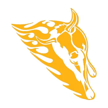 Samolepicí dekorace na vozidlo Animal flames 012 pravá býk (21 - světle oranžová) SAMOLEPKA NA AUTO, NÁLEPKA, FÓLIE, POLEP, TUNING, VLASTNÍ TEXT, TISK, AUTOSAMOLEPKY.cz, POLEPY, OBRÁZEK, LOGO, 3D STICKERS