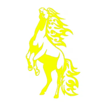 Samolepicí dekorace na vozidlo Animal flames 013 levá kůň (70 - Fluorescentní žlutá) SAMOLEPKA NA AUTO, NÁLEPKA, FÓLIE, POLEP, TUNING, VLASTNÍ TEXT, TISK, AUTOSAMOLEPKY.cz, POLEPY, OBRÁZEK, LOGO, 3D STICKERS
