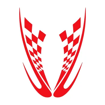 Polep vozidla SAMOLEPKA Kapota 005 šachovnice (10 - červená) NA AUTO, NÁLEPKA, FÓLIE, POLEP, TUNING, VLASTNÍ TEXT, TISK, AUTOSAMOLEPKY.cz, POLEPY, OBRÁZEK, LOGO, SAMOLEPKY
