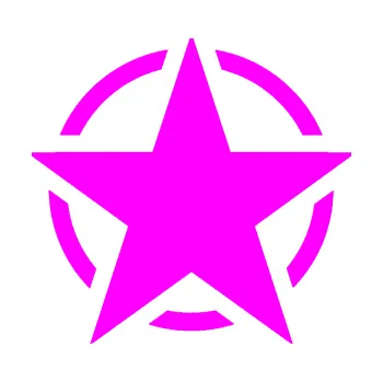 samolepka Hvězda US Army 001 (72 - Fluorescentní růžová) SAMOLEPKA NA AUTO, NÁLEPKA, FÓLIE, POLEP, TUNING, VLASTNÍ TEXT, TISK, AUTOSAMOLEPKY.cz, POLEPY, OBRÁZEK, LOGO, 3D STICKERS