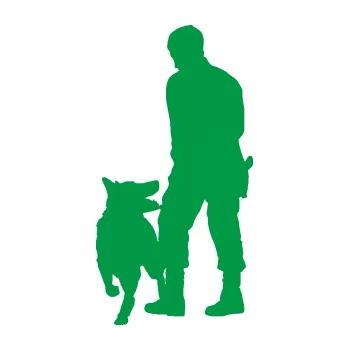 Samolepící dekorace Psovod 001 levá (12 - zelená) SAMOLEPKA NA AUTO, NÁLEPKA, FÓLIE, POLEP, TUNING, VLASTNÍ TEXT, TISK, AUTOSAMOLEPKY.cz, POLEPY, OBRÁZEK, LOGO, 3D STICKERS