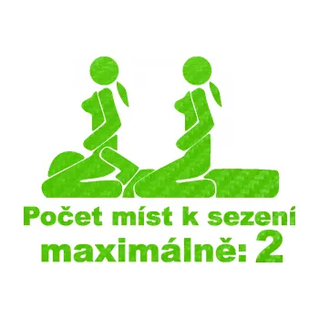 Samolepicí dekorace na vozidlo Počet míst k sezení maximálně 2 (58 - 3D karbon zelený kawasaki) SAMOLEPKA NA AUTO, NÁLEPKA, FÓLIE, POLEP, TUNING, VLASTNÍ TEXT, TISK, AUTOSAMOLEPKY.cz, POLEPY, OBRÁZEK, LOGO, 3D STICKERS