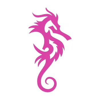 Samolepící dekorace Mořský koník 001 pravá (16 - růžová) SAMOLEPKA NA AUTO, NÁLEPKA, FÓLIE, POLEP, TUNING, VLASTNÍ TEXT, TISK, AUTOSAMOLEPKY.cz, POLEPY, OBRÁZEK, LOGO, 3D STICKERS