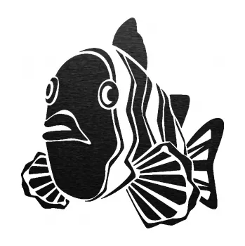 Polep vozidla SAMOLEPKA NA AUTO Ryba 011 levá (63 - škrábaný kov černý) NÁLEPKA, FÓLIE, POLEP, TUNING, VLASTNÍ TEXT, TISK, AUTOSAMOLEPKY.cz, POLEPY, OBRÁZEK, LOGO, SAMOLEPKY