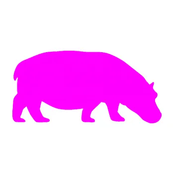 Samolepící dekorace Hroch 001 pravá (72 - Fluorescentní růžová) SAMOLEPKA NA AUTO, NÁLEPKA, FÓLIE, POLEP, TUNING, VLASTNÍ TEXT, TISK, AUTOSAMOLEPKY.cz, POLEPY, OBRÁZEK, LOGO, 3D STICKERS