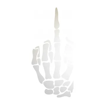 Samolepicí dekorace na vozidlo F*ck off kostra pravá (82 - odrazková reflexní bílá) SAMOLEPKA NA AUTO, NÁLEPKA, FÓLIE, POLEP, TUNING, VLASTNÍ TEXT, TISK, AUTOSAMOLEPKY.cz, POLEPY, OBRÁZEK, LOGO, 3D STICKERS