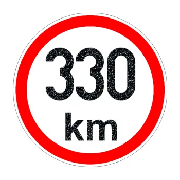 samolepka Maximální rychlost 330km - nejvyšší konstrukční rychlost (85 - Ultra Metalic černá) SAMOLEPKA NA AUTO, NÁLEPKA, FÓLIE, POLEP, TUNING, VLASTNÍ TEXT, TISK, AUTOSAMOLEPKY.cz, POLEPY, OBRÁZEK, LOGO, 3D STICKERS