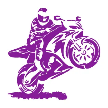 Samolepící dekorace SAMOLEPKA Motorkář 010 pravá (14 - fialová) NA AUTO, NÁLEPKA, FÓLIE, POLEP, TUNING, VLASTNÍ TEXT, TISK, AUTOSAMOLEPKY.cz, POLEPY, OBRÁZEK, LOGO, SAMOLEPKY