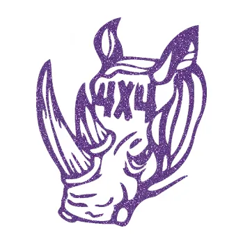 Polep vozidla SAMOLEPKA 4x4 varianta 024 nosorožec (87 - Ultra Metalic fialová) NA AUTO, NÁLEPKA, FÓLIE, POLEP, TUNING, VLASTNÍ TEXT, TISK, AUTOSAMOLEPKY.cz, POLEPY, OBRÁZEK, LOGO, SAMOLEPKY