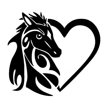 Samolepící dekorace SAMOLEPKA Koník love 001 levá hříbátko v srdíčku (01 - černá) NA AUTO, NÁLEPKA, FÓLIE, POLEP, TUNING, VLASTNÍ TEXT, TISK, AUTOSAMOLEPKY.cz, POLEPY, OBRÁZEK, LOGO, SAMOLEPKY