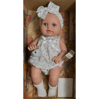 Panenka Realistické miminko - holčička - Daniela se zoubky v bílém oblečení od firmy Lamagik (Realistická miminka ze Španělska)