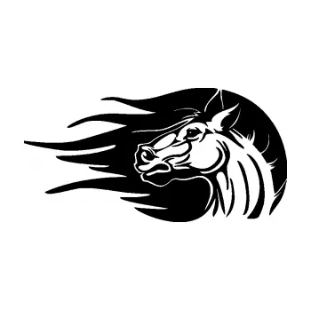 Samolepící dekorace SAMOLEPKA Kůň 073 levá hlava s vlající hřívou (01 - černá) NA AUTO, NÁLEPKA, FÓLIE, POLEP, TUNING, VLASTNÍ TEXT, TISK, AUTOSAMOLEPKY.cz, POLEPY, OBRÁZEK, LOGO, SAMOLEPKY