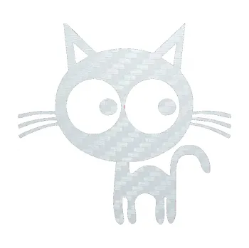 Samolepící dekorace SAMOLEPKA Kočička 001 levá (51 - 3D karbon bílý) NA AUTO, NÁLEPKA, FÓLIE, POLEP, TUNING, VLASTNÍ TEXT, TISK, AUTOSAMOLEPKY.cz, POLEPY, OBRÁZEK, LOGO, SAMOLEPKY