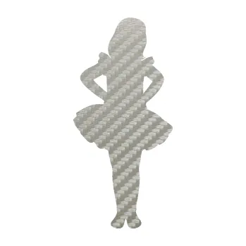 samolepka Děti silueta 011 pravá holčička tanečnice (52 - 3D karbon stříbrný) SAMOLEPKA NA AUTO, NÁLEPKA, FÓLIE, POLEP, TUNING, VLASTNÍ TEXT, TISK, AUTOSAMOLEPKY.cz, POLEPY, OBRÁZEK, LOGO, 3D STICKERS