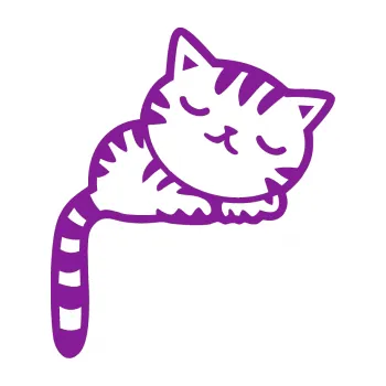 Samolepící dekorace Kočka 004 pravá (14 - fialová) SAMOLEPKA NA AUTO, NÁLEPKA, FÓLIE, POLEP, TUNING, VLASTNÍ TEXT, TISK, AUTOSAMOLEPKY.cz, POLEPY, OBRÁZEK, LOGO, 3D STICKERS