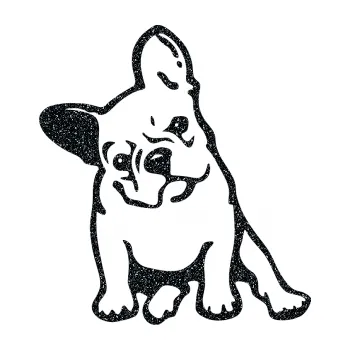 samolepka Pes 061 levá Francouzský buldoček (85 - Ultra Metalic černá) SAMOLEPKA NA AUTO, NÁLEPKA, FÓLIE, POLEP, TUNING, VLASTNÍ TEXT, TISK, AUTOSAMOLEPKY.cz, POLEPY, OBRÁZEK, LOGO, 3D STICKERS