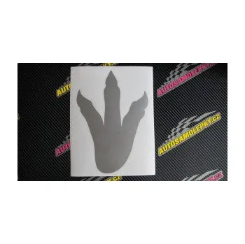 Samolepící dekorace SAMOLEPKA Dinosaurus stopa 001 pravá (17 - šedá) NA AUTO, NÁLEPKA, FÓLIE, POLEP, TUNING, VLASTNÍ TEXT, TISK, AUTOSAMOLEPKY.cz, POLEPY, OBRÁZEK, LOGO, SAMOLEPKY