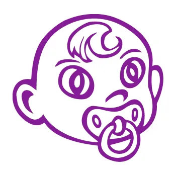 Samolepicí dekorace na vozidlo Dítě v autě 005 pravá miminko s dudlíkem hlavička (14 - fialová) SAMOLEPKA NA AUTO, NÁLEPKA, FÓLIE, POLEP, TUNING, VLASTNÍ TEXT, TISK, AUTOSAMOLEPKY.cz, POLEPY, OBRÁZEK, LOGO, 3D STICKERS