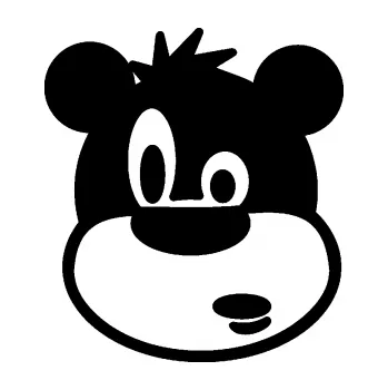 Samolepící dekorace SAMOLEPKA Medvěd 003 levá kreslená hlava (01 - černá) NA AUTO, NÁLEPKA, FÓLIE, POLEP, TUNING, VLASTNÍ TEXT, TISK, AUTOSAMOLEPKY.cz, POLEPY, OBRÁZEK, LOGO, SAMOLEPKY