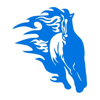 Samolepicí dekorace na vozidlo Animal flames 007 pravá kůň (11 - modrá oceán) SAMOLEPKA NA AUTO, NÁLEPKA, FÓLIE, POLEP, TUNING, VLASTNÍ TEXT, TISK, AUTOSAMOLEPKY.cz, POLEPY, OBRÁZEK, LOGO, 3D STICKERS