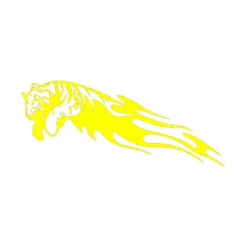 Samolepicí dekorace na vozidlo Animal flames 022 levá tygr (05 - žlutá citron) SAMOLEPKA NA AUTO, NÁLEPKA, FÓLIE, POLEP, TUNING, VLASTNÍ TEXT, TISK, AUTOSAMOLEPKY.cz, POLEPY, OBRÁZEK, LOGO, 3D STICKERS